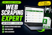 scrape website data and build excel dataset and dashboard in python