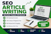 write SEO optimized blog articles and website content