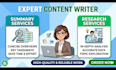 write articles, do online research and summary