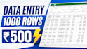 fast excel and google sheets data entry 1000 rows in 24hrs fast and cheap