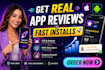 do mobile app review, user feedback, UX analysis and usability testing