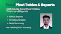 create excel pivot tables, charts, and dashboards