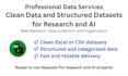 collect and structure web data into clean research ready datasets