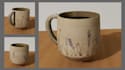 create 3d visualization mug with realistic texture and rendering