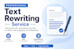 rewrite, edit and proofread your text professionally
