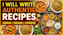 write sindhi, indian and chinese recipes