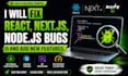 fix react nextjs nodejs bugs and api errors