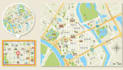 design detailed city map, tourist map, travel guide map and location map