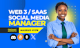 be your web3 crypto blockchain saas fintech startups social media manager