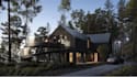 upgrade modern luxury forest house, cgi villa rendering, elevated terrace design