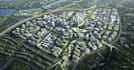restructure 3d city urban township, community  master plan,aerial view landscape
