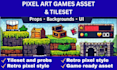 create retro pixel art game assets, tilesets, props and UI