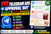 remove prohibited telegram ads, setup telegram bot approval telegram ads bot