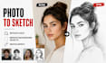 retouch image, background removal,and turn photo into sketch effect in photoshop