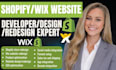 setup shopify store redesign wix website design shopify website update shopify