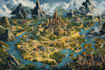 make you a unique fantasy battle map, world map