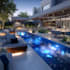 design landscape, backyard, pool, garden, deck, and patio