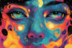 create colorful psychedelic and trippy style illustration