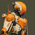 design futuristic sci fi robot character illustration