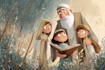 design adorable children comic book illustration with