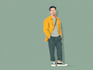 draw vector character in a flat, modern style
