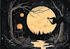 make dark art, concepts, linocut or woodcut illustrations
