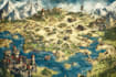 vector map illustration fantasy map design city map