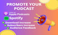 podcast promotion and extensive downloads