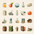 create illustrated watercolor icons