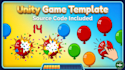 provide a unity 2d balloon pop game template source code