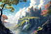 stylized environment concept art, fantasy background