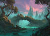 create stylized environment concept art, fantasy background