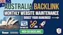 provide australia backlink for monthly website maintenance, au links