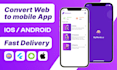 convert vibe coded web app to mobile app, webview app android and ios