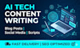 ai powered tech blog posts and social media content