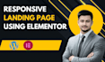 design a responsive landing page using elementor