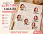 design cute winter teacher reward stickers and chibi