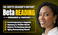 beta read your romance, fantasy, mystery thriller novel with honest feedback