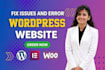 fix wordpress bug, issues and wordpress error