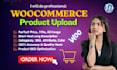 professionally upload woocommerce products with SEO setup