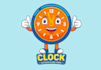 design hand clock mascot logo design with express delivery