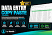 do fast and accurate data entry and copy paste work