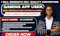 generate 800 gaming app installs active players gaming app facebook ads google
