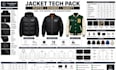 design puffer bomber varsity jacket tech pack cad flat sketch for manufacturing