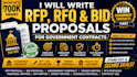 find rfp, write government contract bid proposal , rfi , rfq grant proposal