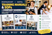 create restaurant staff training, hotel housekeeping sops and checklists