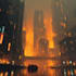 do cyberpunk scifi futuristic city