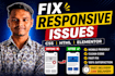 fix responsive issues in wordpress, shopify, HTML CSS website