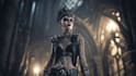 make a gothic punk c character illustration