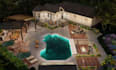 do 3d fire pit design, 3d patio pool, gazebo, 3d backyard landscape design